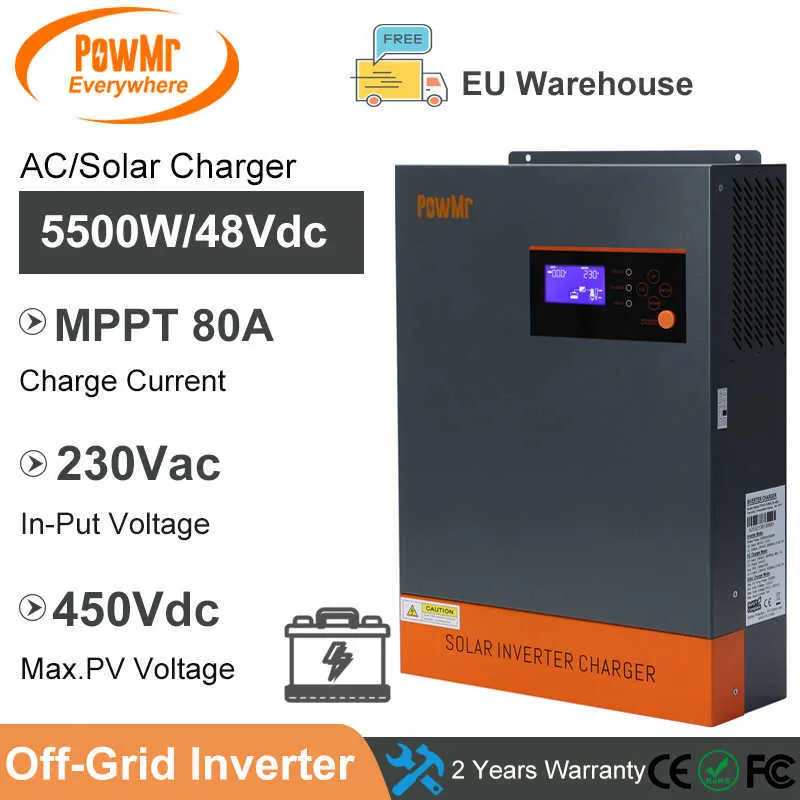 5500W 48V Pure Sine Wave Solar Inverter with Built-in MPPT 80A Solar ...