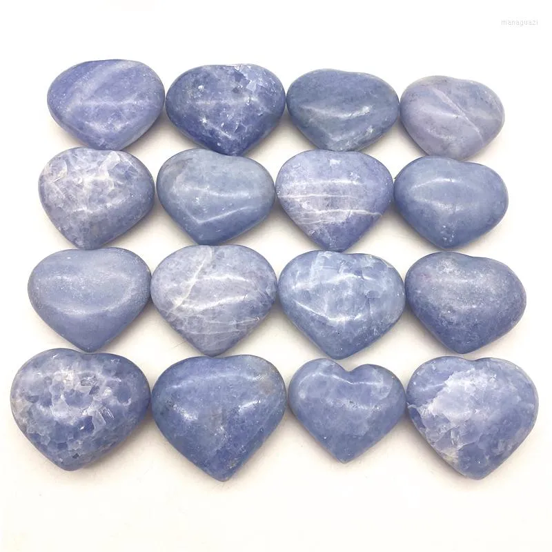 Decorative Figurines 3"-4" Celestite Crystal Heart Rare Natural Ice Sky Blue Celestine Druzy Reiki Madagascar Specimen