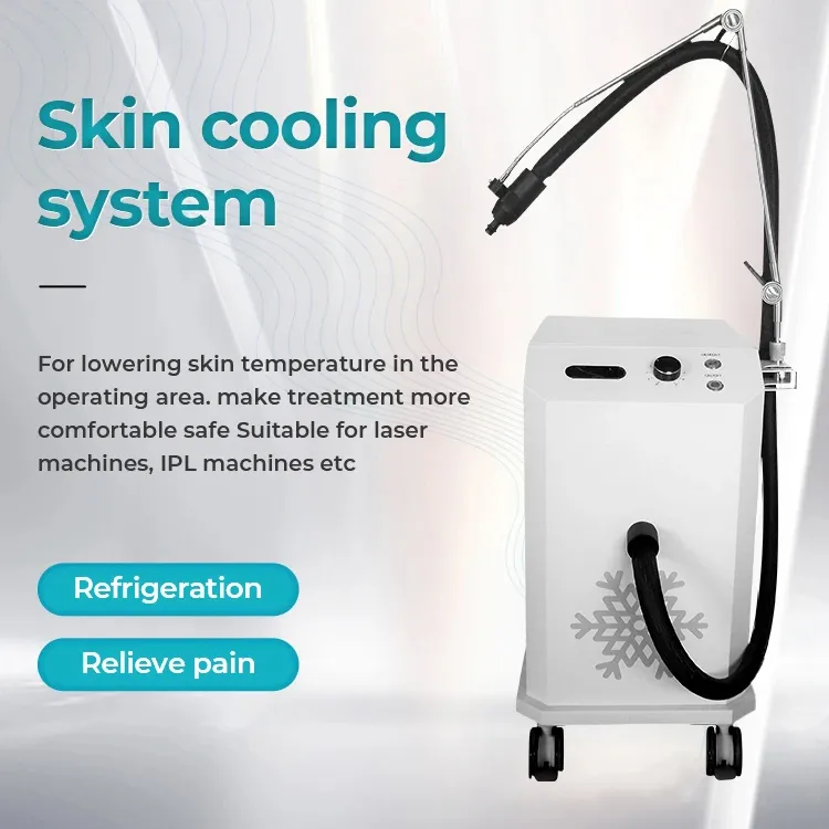 Avancerat luftkylningssystem Skin Chiller Postoperativ laser hudåtervinning Muskelavslappning Epidermis Skydd Lågbuller Standing Machine