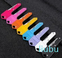 Självförsvar Keychains Knifechain Mini Pocket Knives Rostfri Folding Kniv Knyckelkedja Utomhus Camping Hunt Tactical Combat Knifes Survival Tool