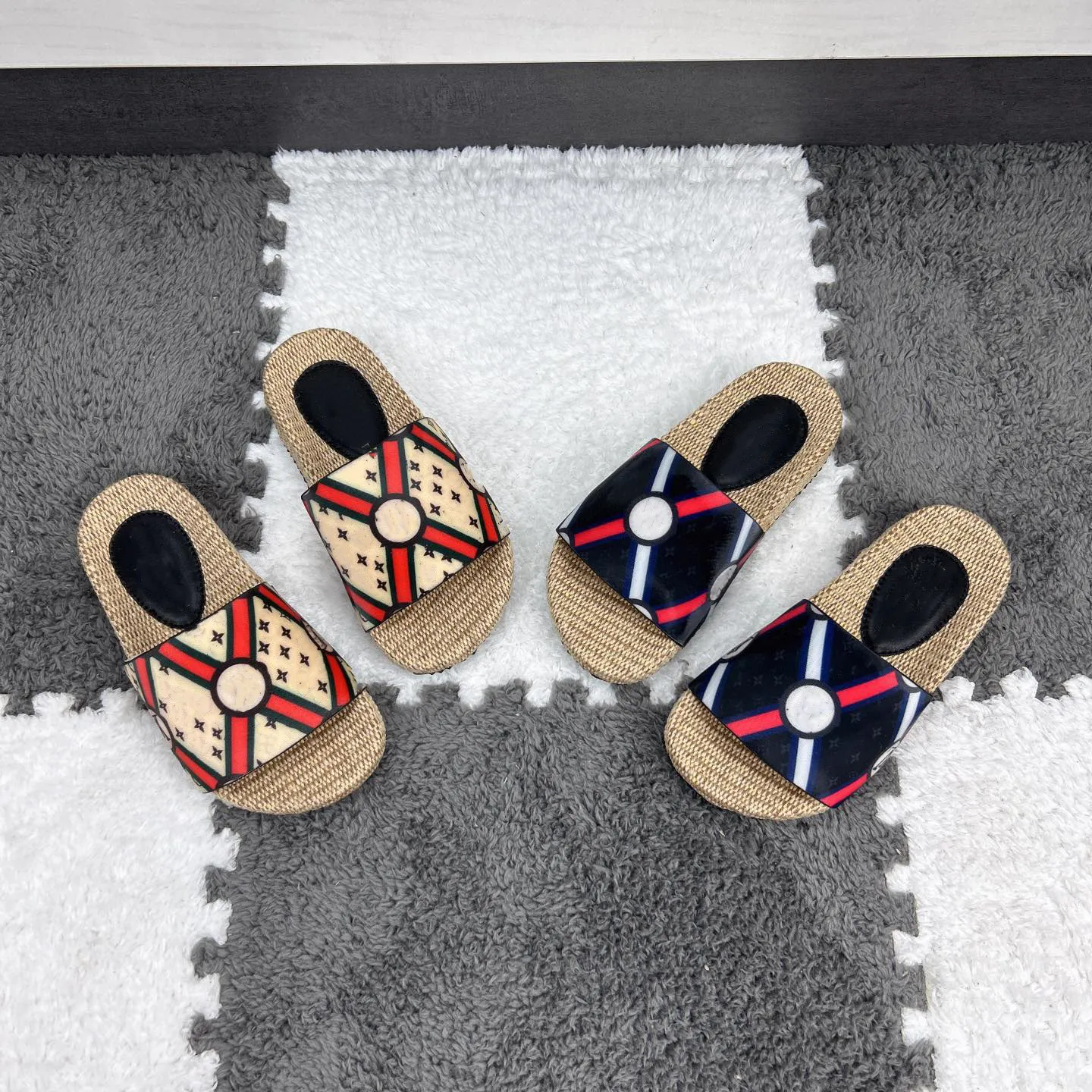 Designer de marcas de verão Crianças sapatos de bebê solas tecidas à mão Sapatos de praia vintage Kids Flip-flops