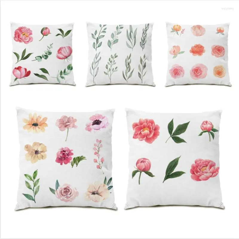 Pillow Covers 45x45 Polyester Linen Decorative Beautiful Flower Fashion Velvet Fabric Decoration Home Decor E0728