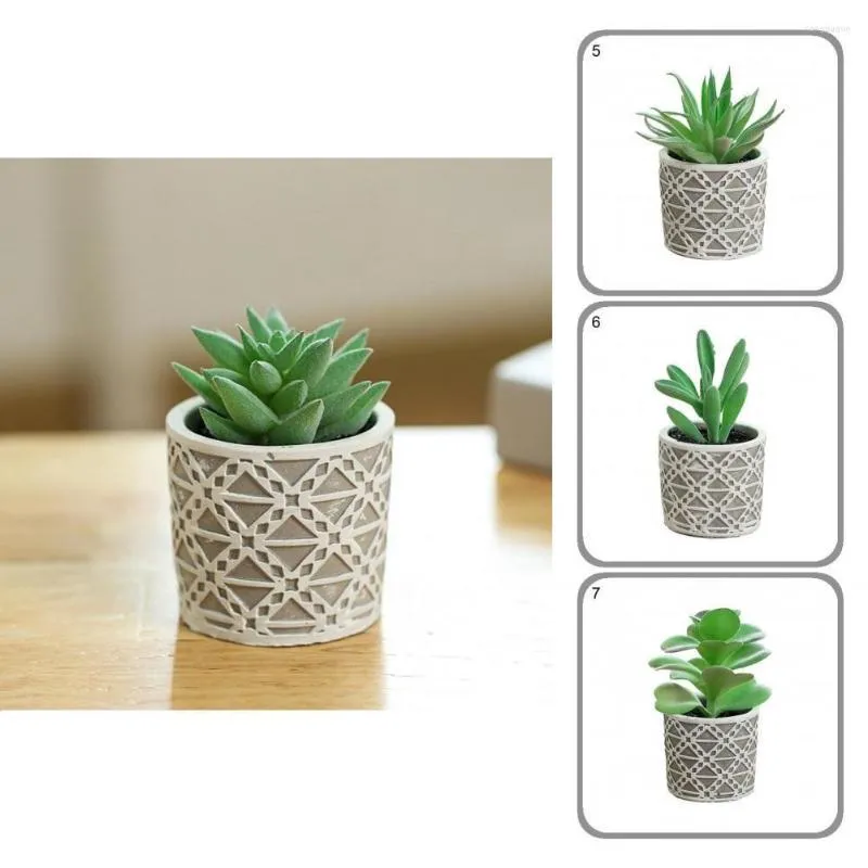 Decorative Flowers Potted Plant Assorted Small Fake Succulent Useful Decor Wedding Party