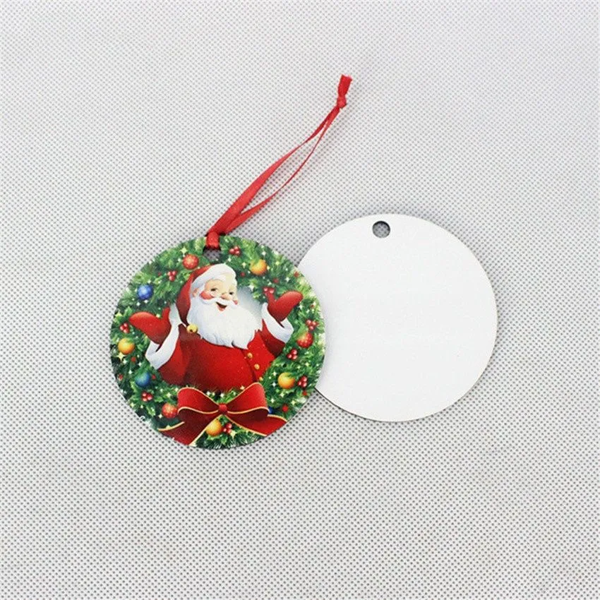 Sublimation Christmas Pendant Festive Party Wooden Heat Transfer Printing MDF Ornaments Decorations for DIY Lover A03