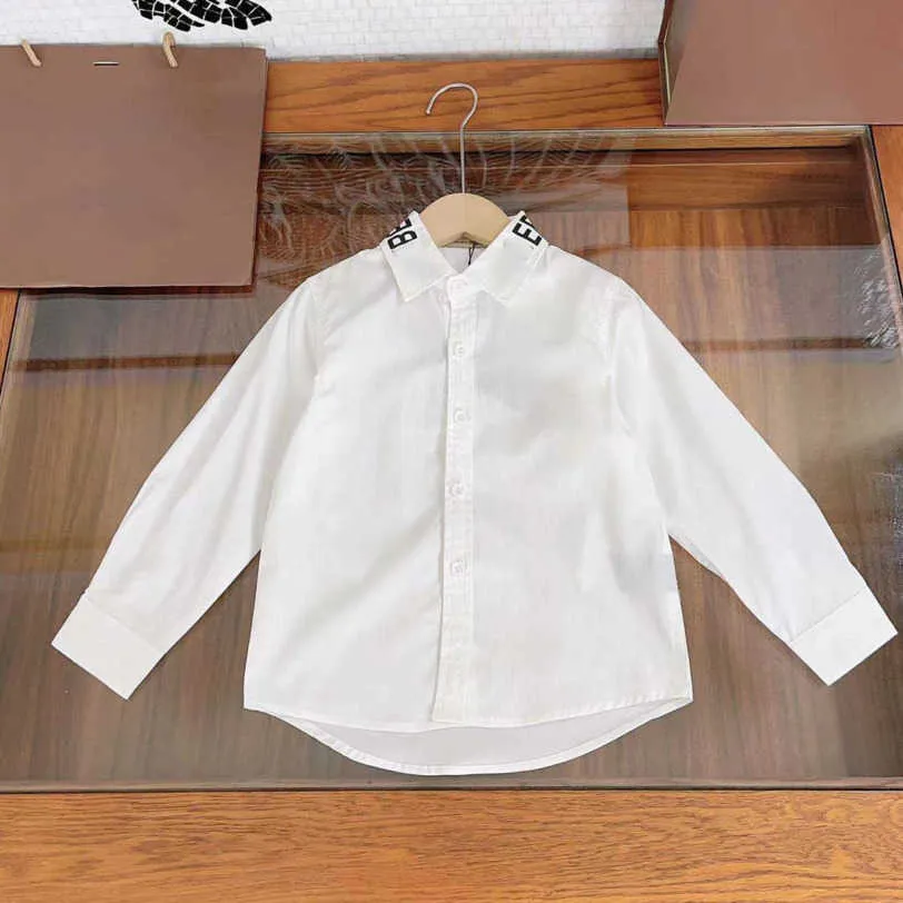 23ss Designer Camicia top Camicia per bambini marca ragazzi ragazze bavero lettera stampa Camicia bianca bambini Puro cotone Camicie maniche lunghe Abbigliamento per bambini di alta qualità a1