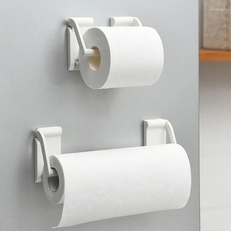 Ganci 2 pezzi Porta asciugamani di carta creativi Rack Mensola a muro Frigorifero Porta fazzoletti ad assorbimento magnetico Supporto per WC
