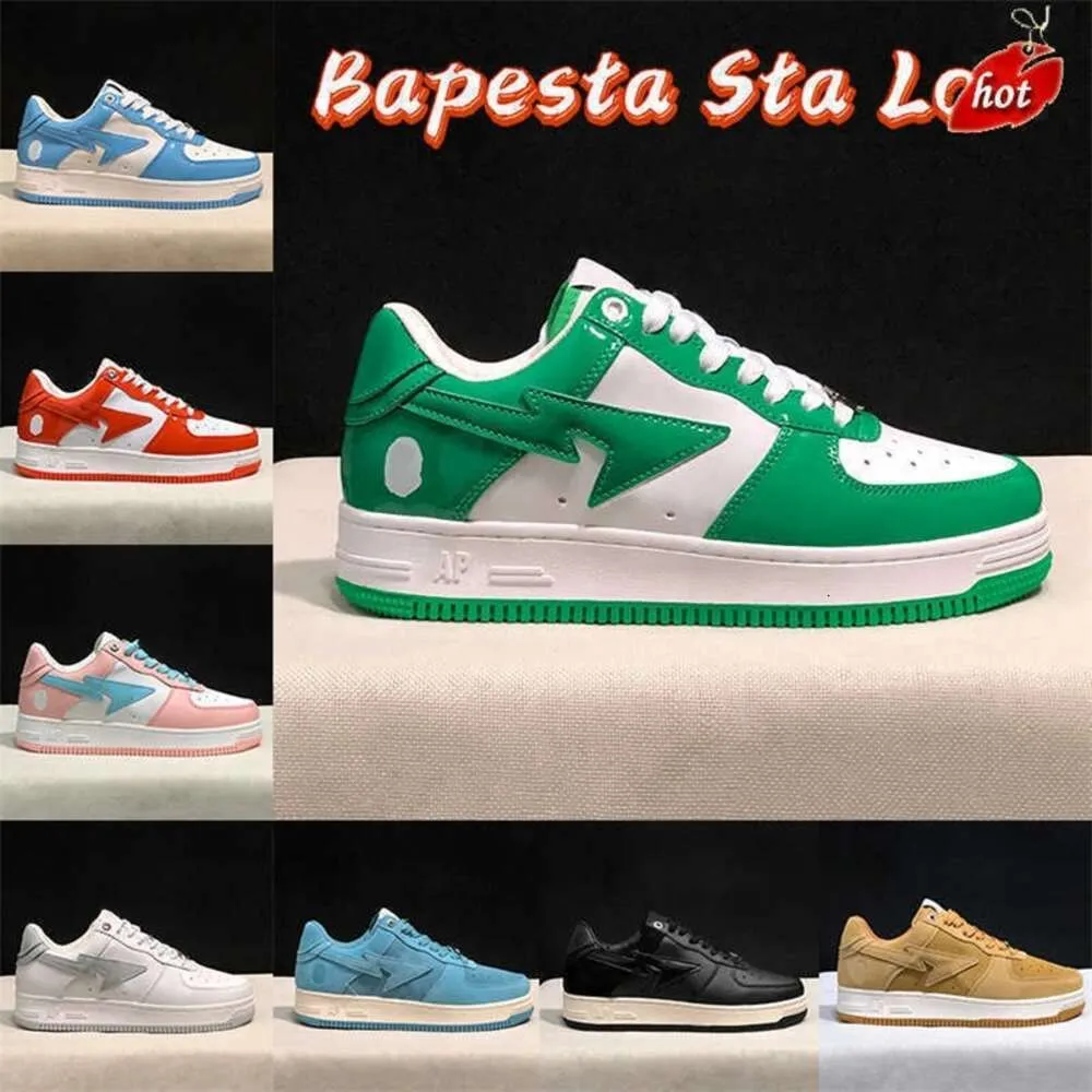 Casual Shoes Top Sneakers Designer Sneaker Grey Różowy beżowy skóra czarna biała luksus apbapesta sk8 sta niski nigo kąpiel małpy men wo wo