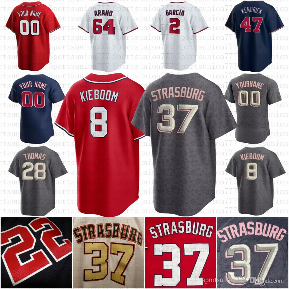 11 Ryan Zimmerman 37 Stephen Strasburg Özel Beyzbol Forması CJ Abrams Cherry Blossom Nelson Cruz Carter Kieboom Alcides Escobar Ruiz Hunter Harvey Patrick Corbin