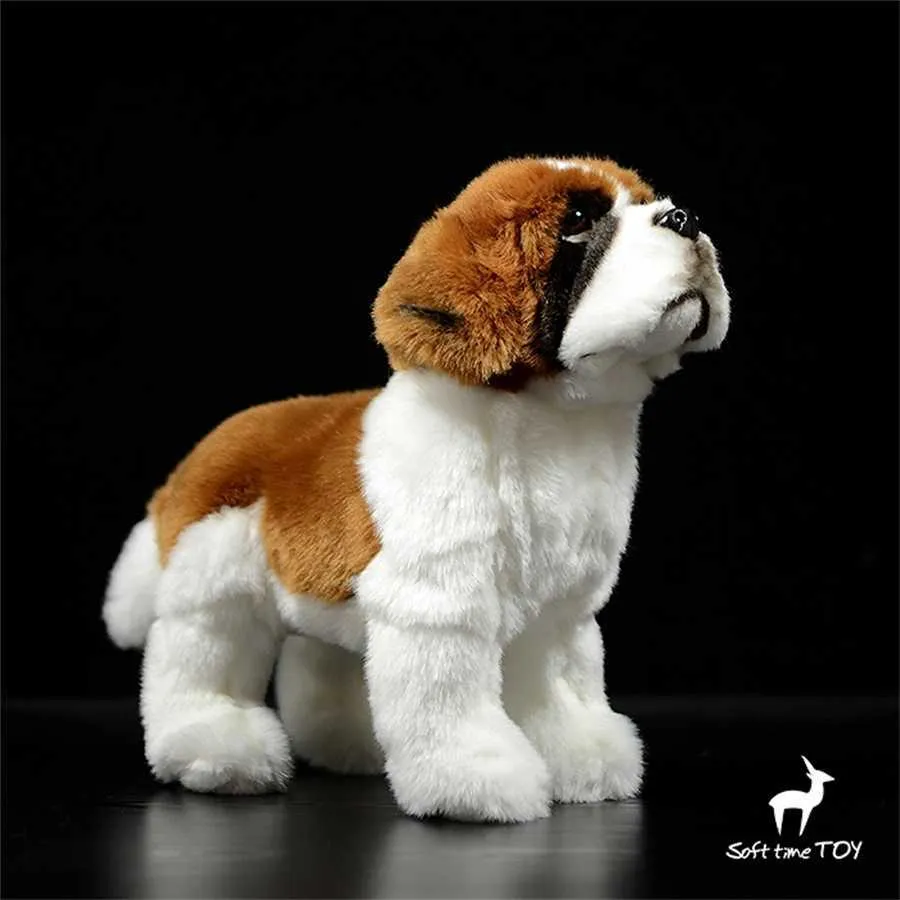 Gevulde pluche dieren heilige Bernard Dog High Fidelity Anime Cuushie Sheep Dog Dog Toys Lifelike Dieren Simulatie Gevulde pop Kawai speelgoedgeschenken