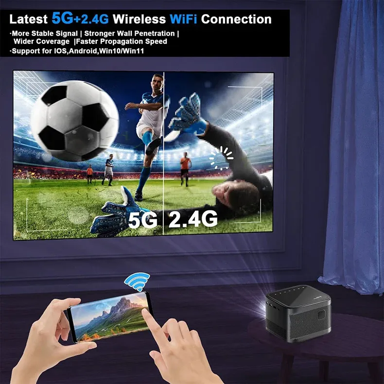Proyectores LS O1 PRO MAX Proyector Full HD 1080P 5G WIFI Android TV  Teléfono síncrono 10000Lumen Soporte 4K Video Home Cinemar 231117