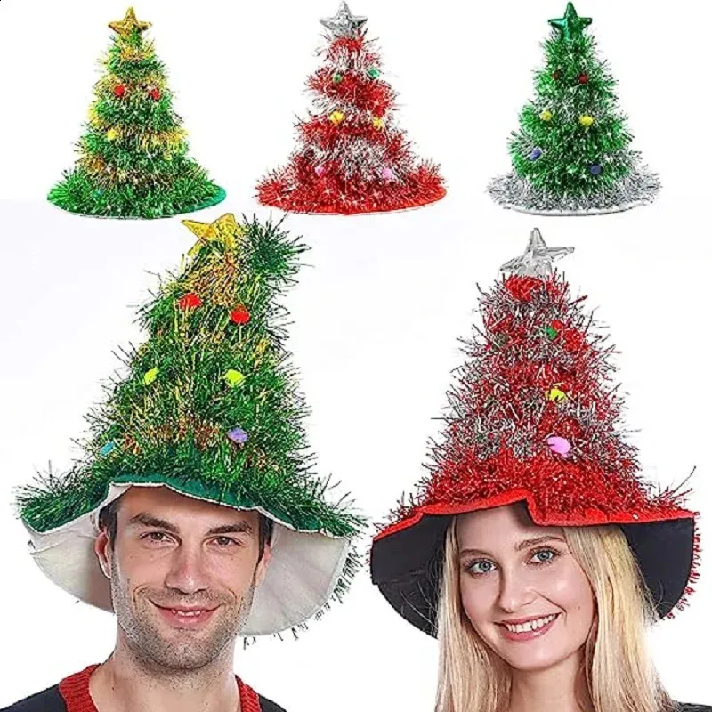 Beanieskull Caps Creative Crivey Nonepvens Fabric Rain Silk Christmas Tree Themed Clothered Party RolePlaying Home Decoration Supplies 231116