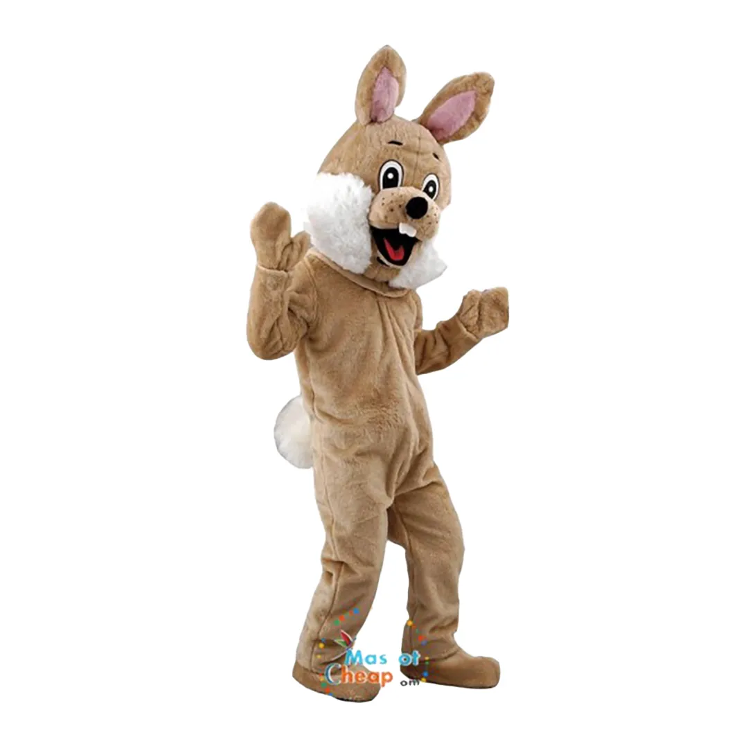 2024 Halloween Söt Happy Brown Rabbit Mascot Costume Easter Bunny Plush kostymdräkt tema Fancy Dress Advertising Birthday Party Costume Outfit
