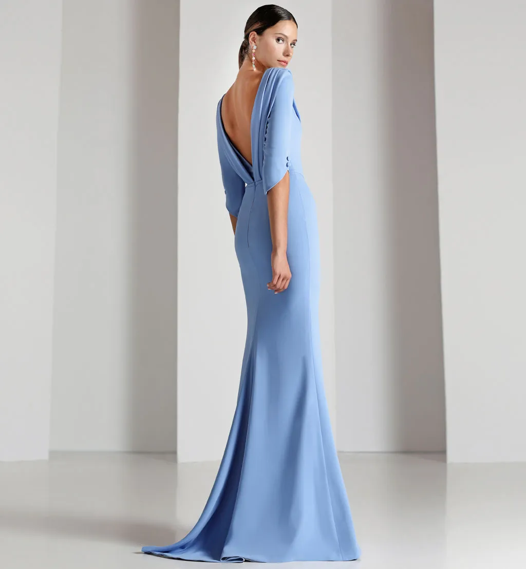 women's light blue formal dress Shop Royal Blue Lace Sleeve Maternity Maxi Dress