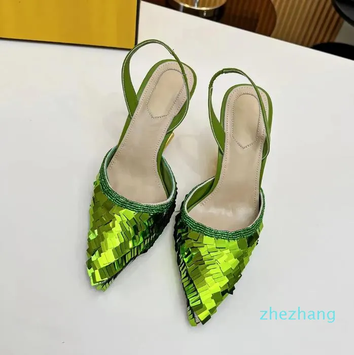 2023 корень корня подлинные кожаные туфли обувь металлическая специальная форма на высоких каблуках мулы модные женские ужины