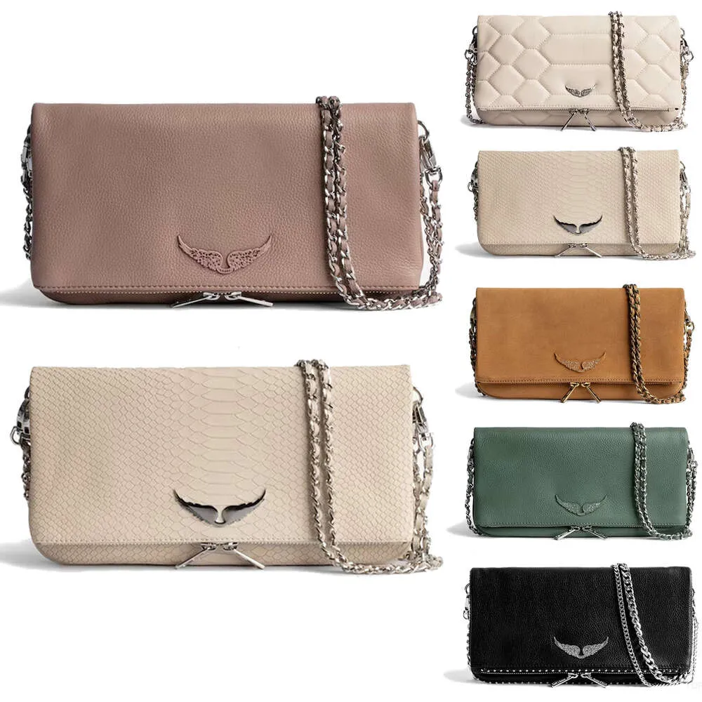 Sac fourre-tout de luxe Sacs à bandoulière en cuir véritable Pochette Rock Swing Your Wings Sacs Femmes Cross Body Hand Mens Zadig Voltaire Vintage Bagages Clutch6