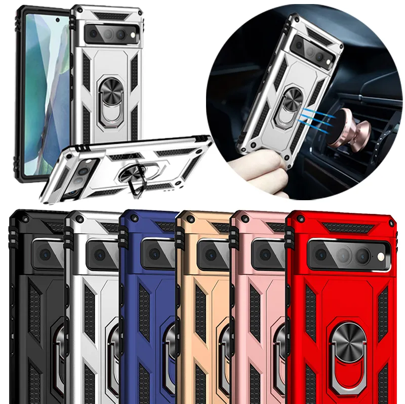Capas de telefone celular à prova de choque para Google Pixel 3A 4A XL 5 5A 6 6A 7 7A 8 8A Pro Militar Grau Magnético Kickstand Designer Phone Case Shell