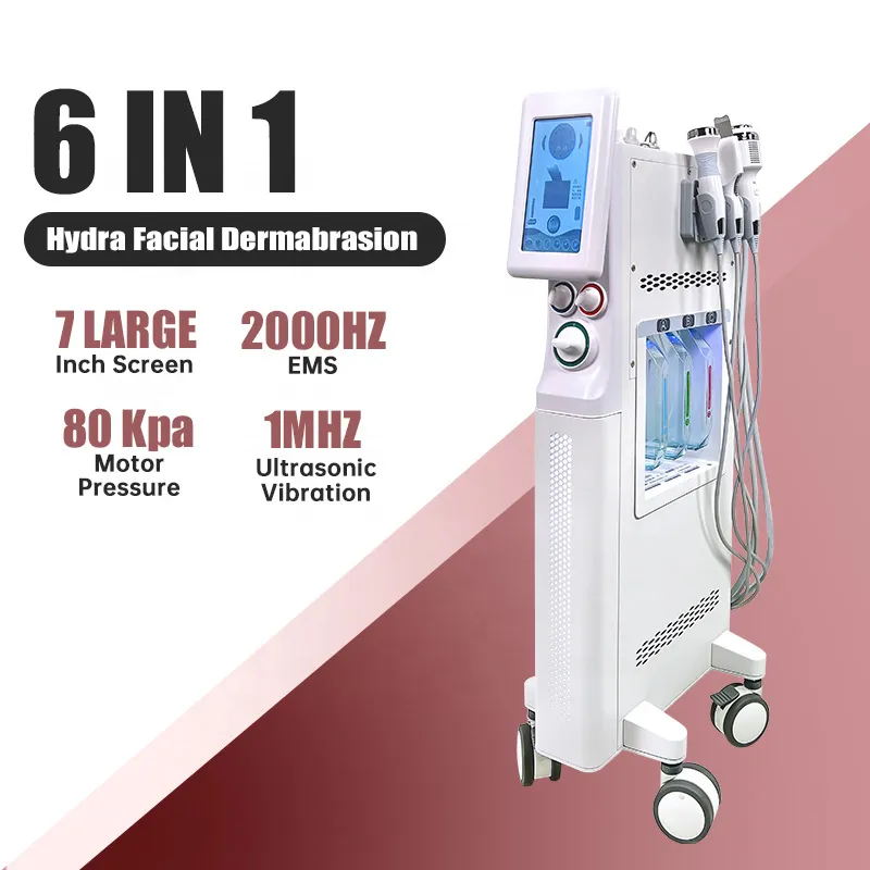 Machine multifonction 6 en 1 pour nettoyage du visage à oxygène, soins de la peau, Jet Peel, Hydra Dermabrasion, Microdermabrasion, eau