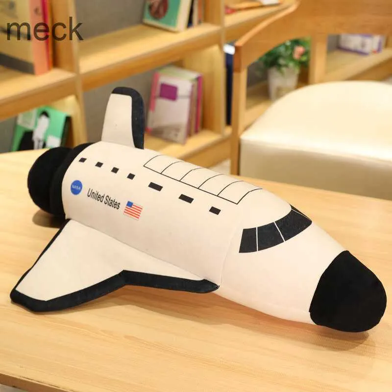 Gefüllte Plüschtiere Simulation Space Shuttle Raumschiff Puppe Kawaii Plüschtier Niedliches weich gepolstertes Kissen Weihnachts- und Neujahrsgeschenke für Kinder