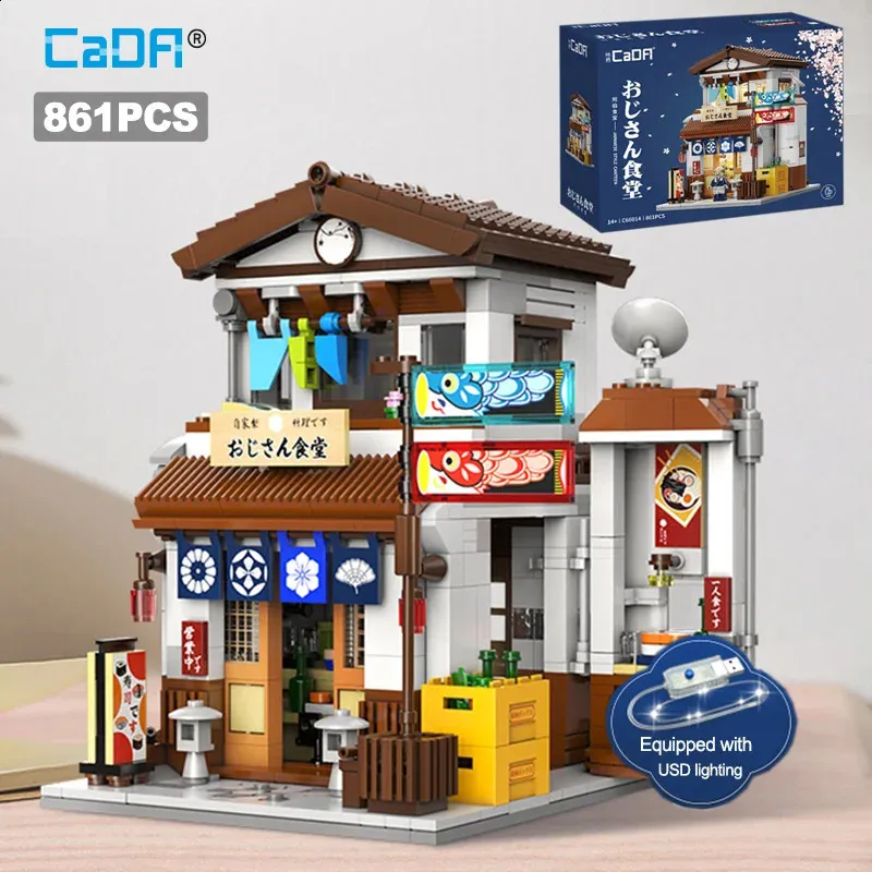 Ander speelgoed Cada LED Stad Japanse stijl Kantinehuis Architectuur Bouwstenen Late Night Kantine Figuren Bricks Speelgoed voor kinderen Geschenken 231116