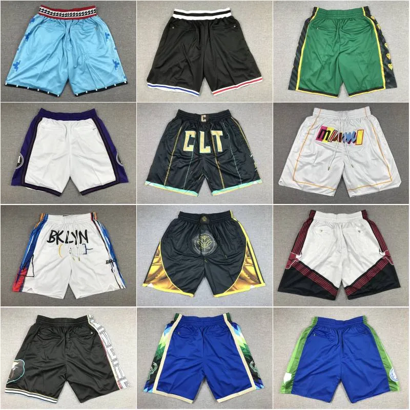 2022/23 City Basketball Pocket Shorts Сшитый мяч Татум Дюрант Букер ДеРозан Банчеро Батлер Леонард Дончич Ирвинг Дэвис Яннис Адетокунбо Морант Карри