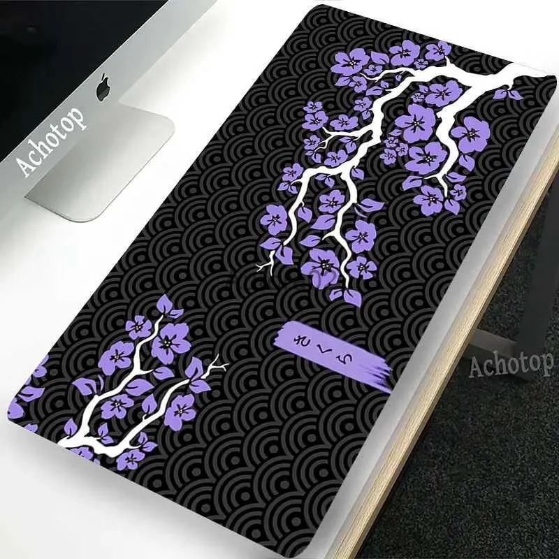 Tapis de souris Repose-poignets Sakura tapis de jeu tapis de souris dessin animé xl grande taille Gamer peinture chinoise tapis de souris grand clavier bureau ordinateur PC tapis Notbook Pads YQ231117