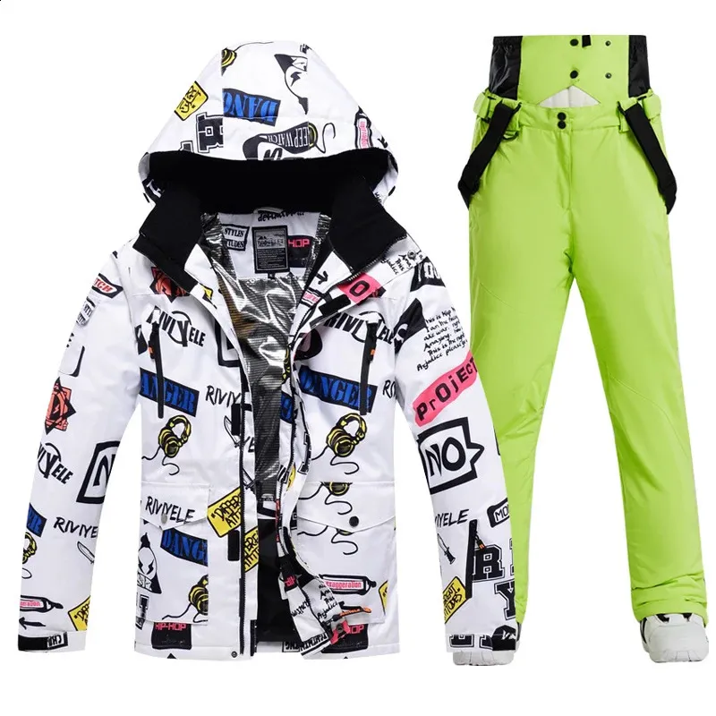 Skipakken Heren Winter Super Warm Skipak Winddicht Waterdicht Snowboarden Skiën Jas Broeken Heren Sneeuwkostuums Overalls Grote maten 3XL 231116