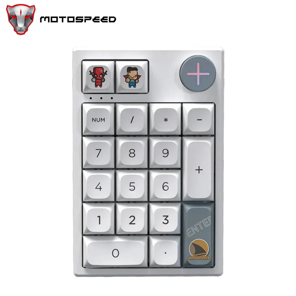لوحات المفاتيح Motospeed Darmoshark K3 Pro Bluetooth اللاسلكي Numeric Mechanical Keypad Swap 19 Keys Numpad لوحة مفاتيح للكمبيوتر المحمول 231117