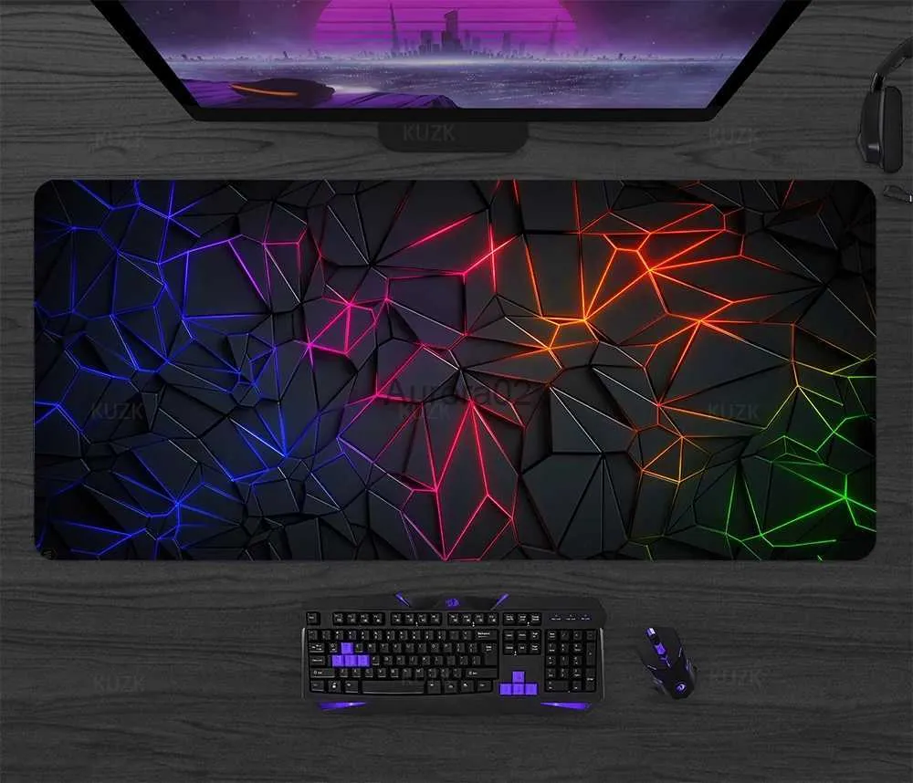 Mouse Pads Wrist Rests New HD Gaming Mouse Pad Gamer Desk Mat Xxl Keyboard Pad Soft Office Natural Rubber Anti-slip Mouse Mat Computer Mice Pad YQ231117