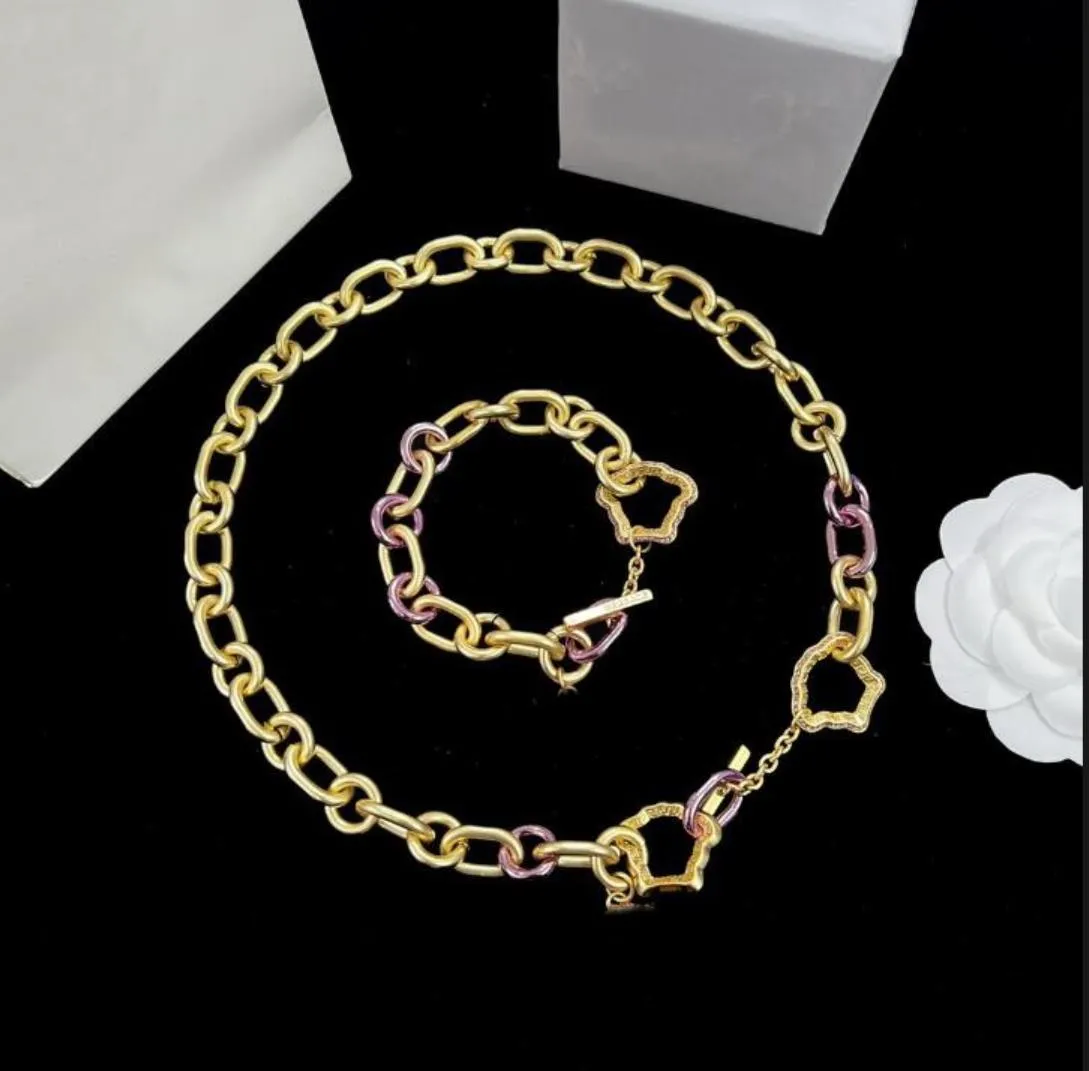 Female Designed Brass Thick Chain Necklace Bracelet Sets Greece Pattern Banshee Medusa Portrait Hiphop Punk Birthday Festive Party Gifts Designer Jewelry HMS002