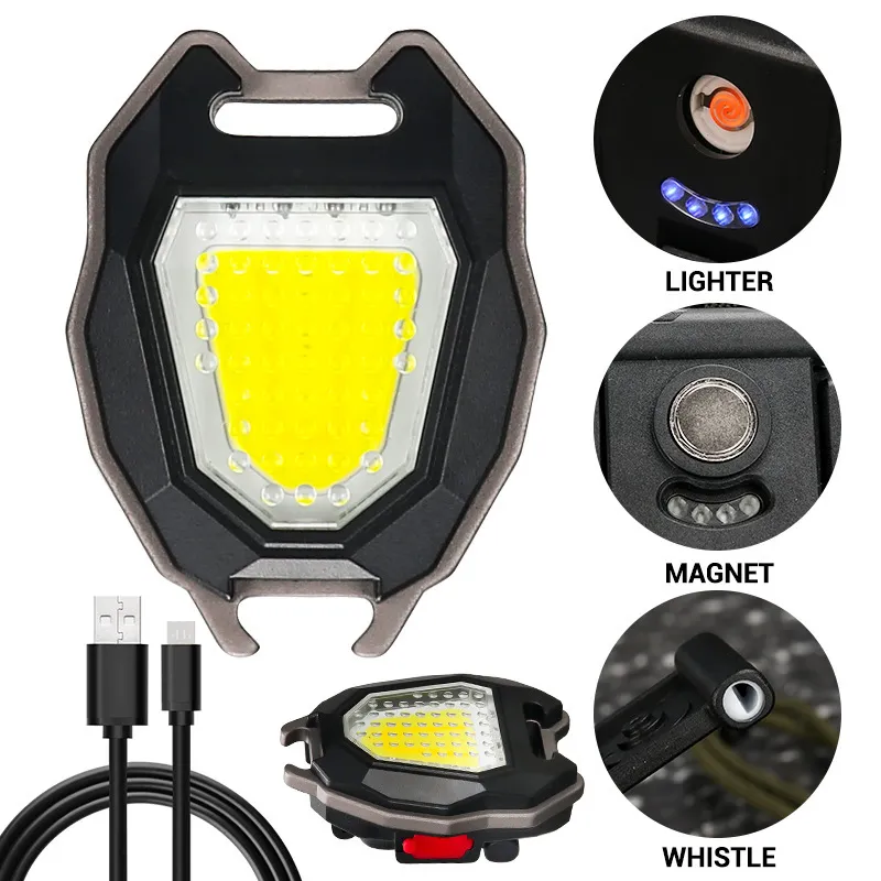 Mini LED Keychain Flashlight – USB Rechargeable, Waterproof – 5.3 X 2.2cm, 10m Range – White Light