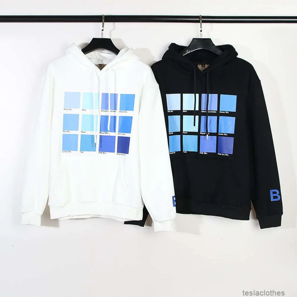 Designer hoodie herrar tröjor mode streetwear trend br trend br kanyes samma stil kanyes blå färg korttryck ins super het unisex hoodie