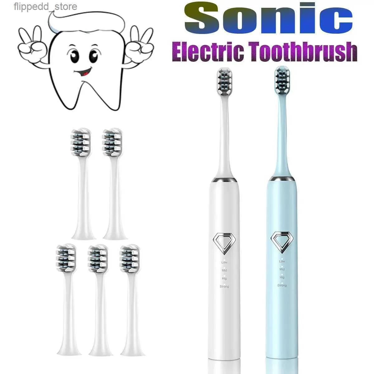 Tandborsteelektrisk tandborste Sonic Ultrasonic Smart Replacement Tooth Borsts Dental Whitening Oral Care for Adults Ren Q231117