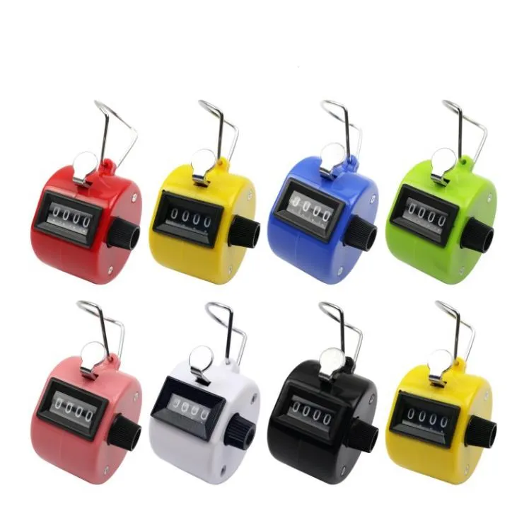 4-siffriga nummerräknare Plastskal Handfinger Display Manual Counting Tally Clickers Timer Soccer Golf Counter Training-Counter SN6876