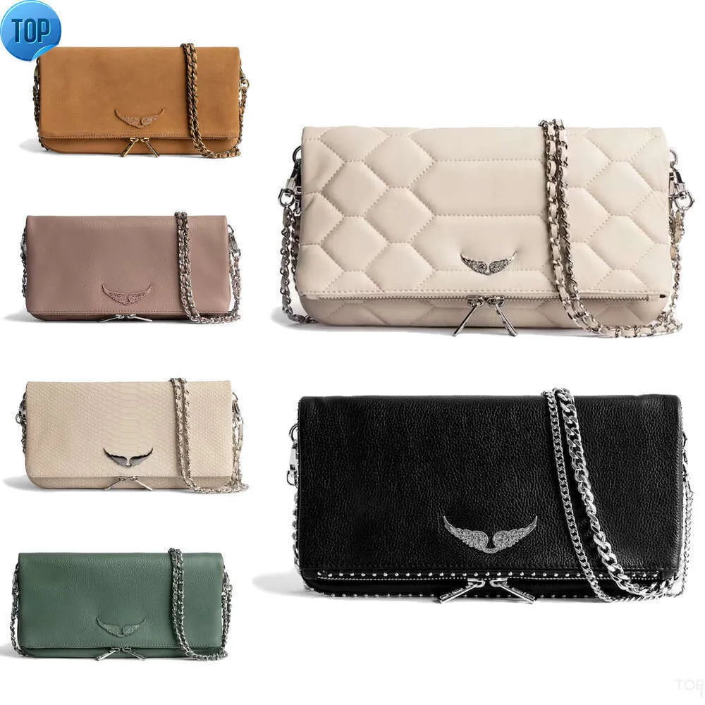 Crossbody Cadenas para mujer Diseñador Zadig Voltaire Bolsos de hombro Totes para hombre Cuero genuino Pochette Rock Swing Your Wings Bolso Baguette66