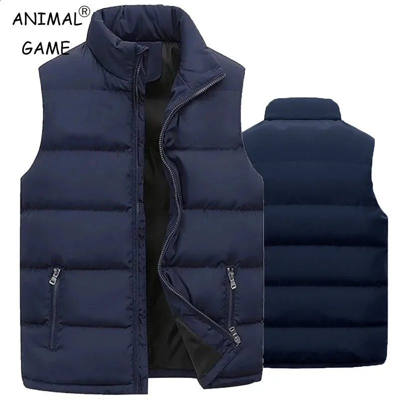 Herenvesten Sweatwear Herenvestjas Warme mouwloze jassen Winter Waterdichte rits Buiten Herfst Opstaande kraag Casual vest 231116