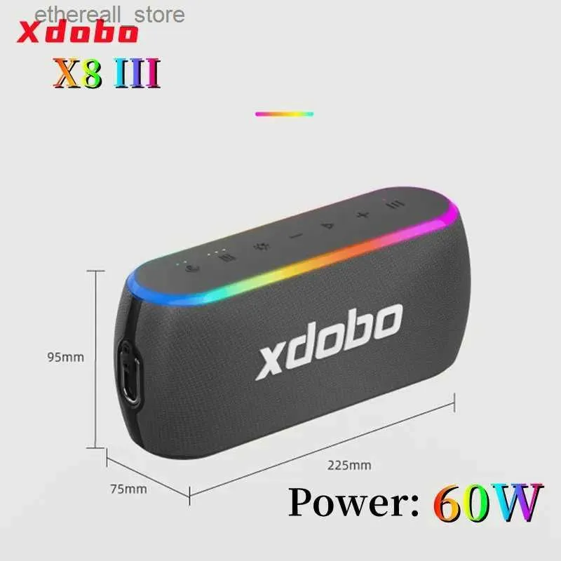 Haut-parleurs de téléphone portable XDOBO X8 III caixa de som bluetooth 60W haut-parleur Bluetooth haute puissance caisson de basses sans fil LED lumières de couleur système de son stéréo Q231118