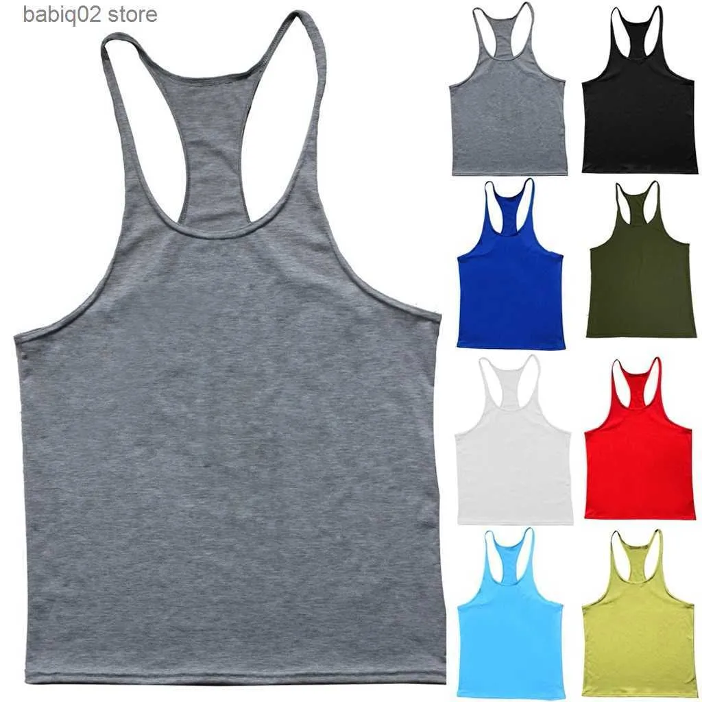 Topy z czołgami męskimi 2021 Tank Gym Top Men Men Fitness Clothing Kamizelka Bawełna Człowiek Canotte Kulturysty