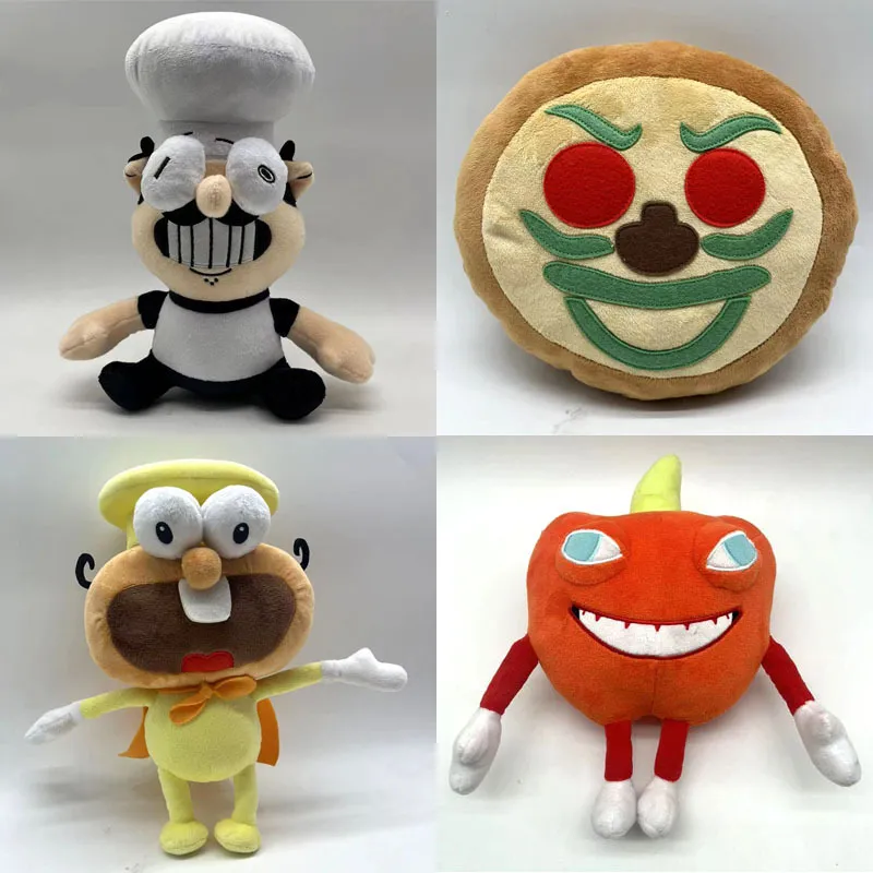 Peppino Pizza Tower Plush Doll, Cartoon Pizza Face, Stuffed Animal Plush  Toy Home Decor Gifts For Pizza Tower Game Fans