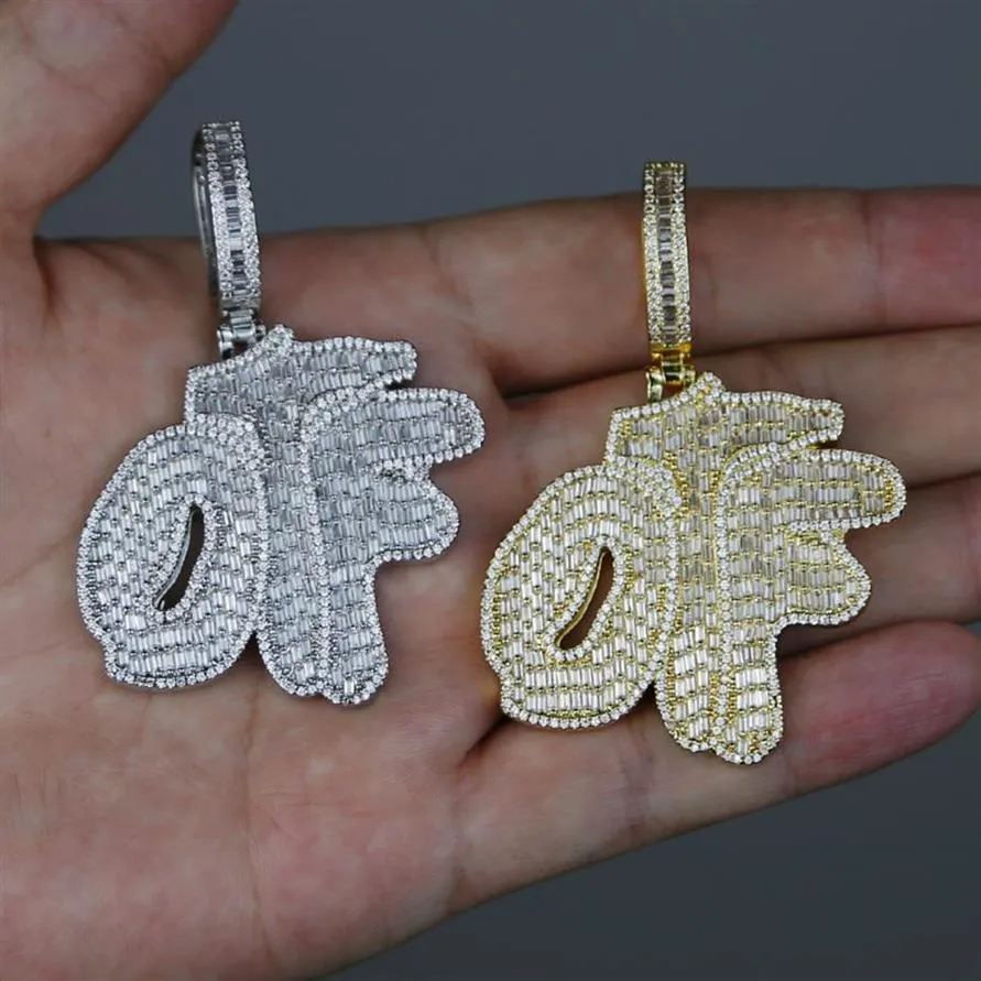 Mannen Hip Hop Iced Out OTF Brief Hanger Ketting Bling 5A Zirconia Verharde Tennis Collier Jewelry187J