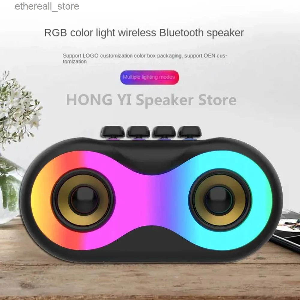 Cell Phone Speakers High-power wireless Bluetooth portable speaker RGB color light subwoofer high sound quality outdoor car Bluetooth home speaker Q231117