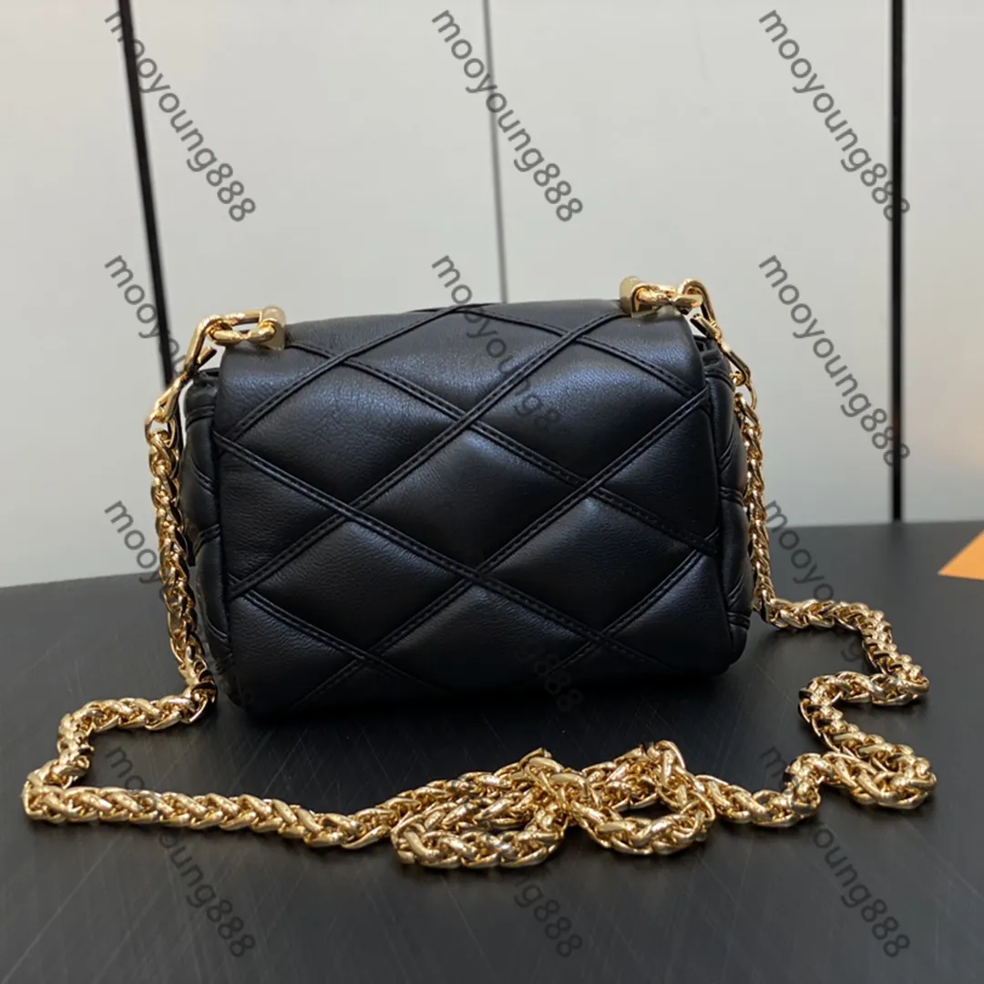 12A Spiegelqualität Designer 15 cm Pico Go 14 Taschen Mini Luxurys Handtaschen Damen gesteppte Klappentasche Echtleder Lammfell Schwarze Handtasche Umhängetasche Schulterkette Boxtasche