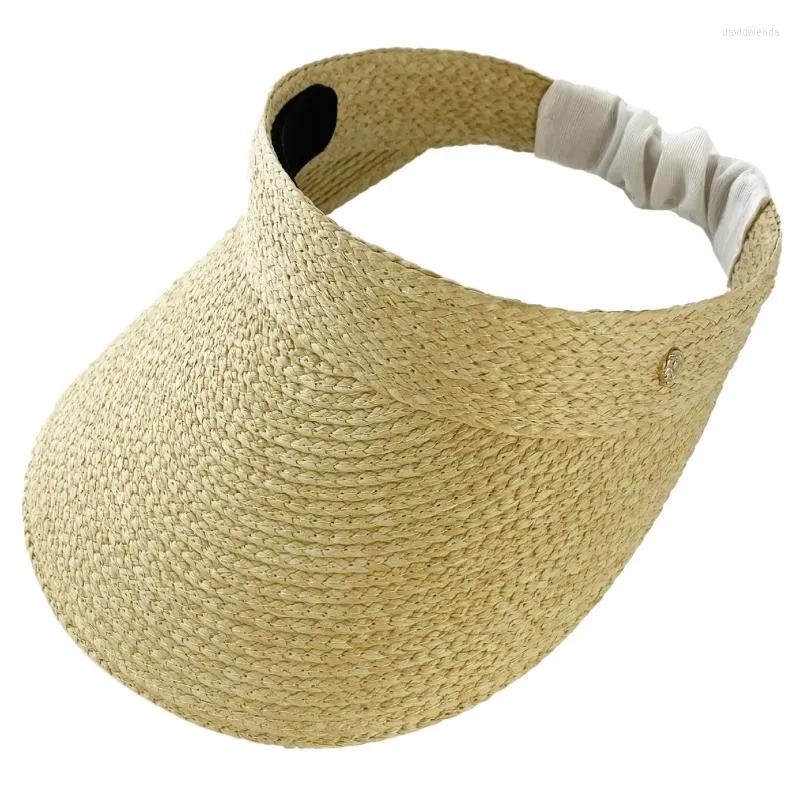 Wide Brim Hats Straw Hat For Women Fashionable Open Top UV Protections Beach Vacation Summer Accessory Drop