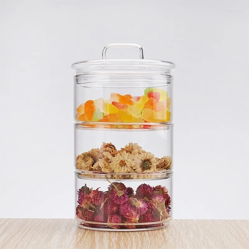 Bulk sale 500ml clear airtight glass jars with lids for food storage