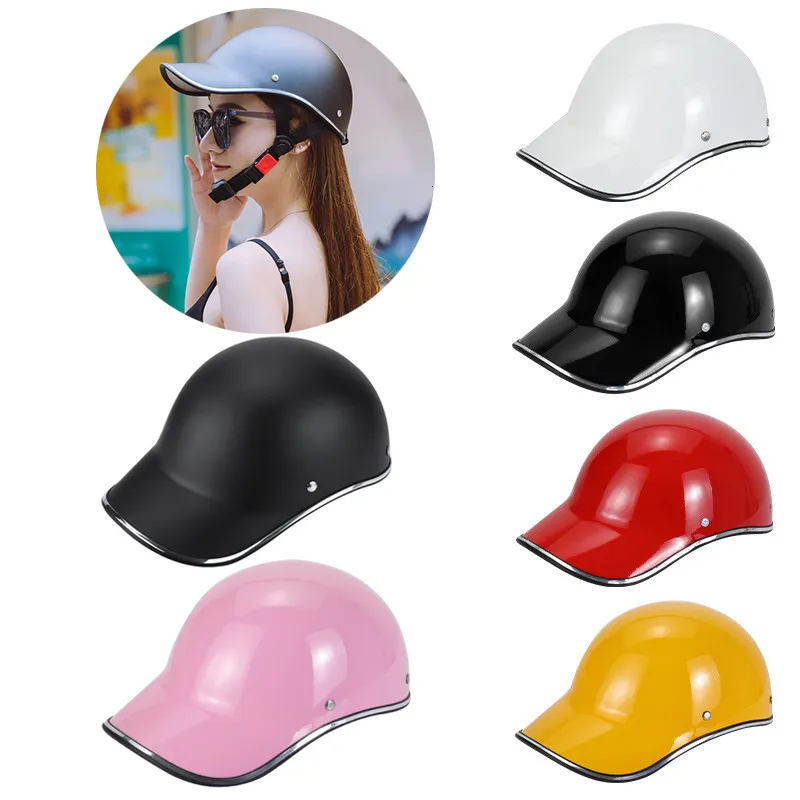 Cycling Helmets Motorcycle Half Helmet Baseball Cap Style Women Helmet Adult Electric Bicycle Helmets Bike Men Classic Scooter Mountain Light 230414