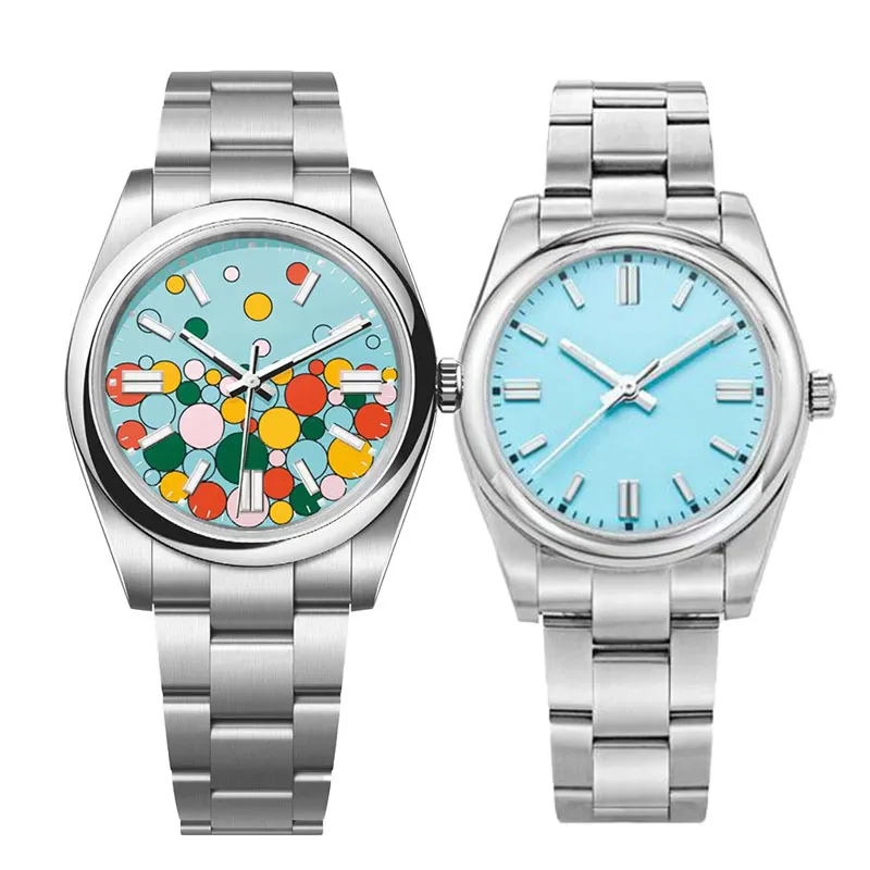 Reloj para hombre Relojes de diseño Zafiro automático de alta calidad 31/36/41 mm Amantes mecánicos de acero inoxidable Montre Reloj rosa azul Movimiento Relojes para mujer