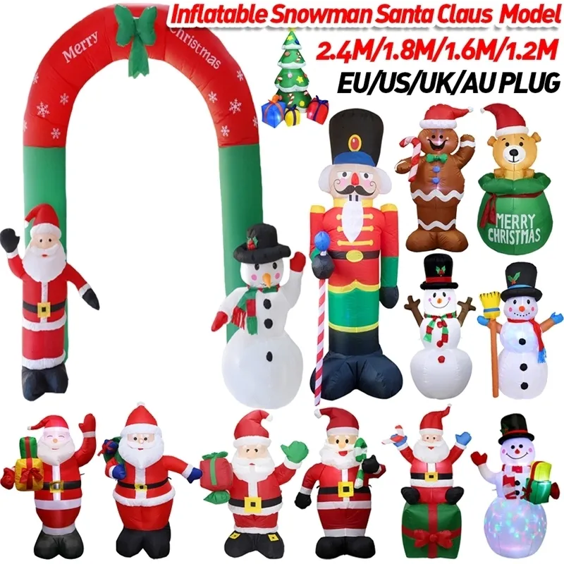 Christmas Decorations Inflatable Snowman Santa Claus Nutcracker Model with LED Light Dolls for Outdoor Xmas Year s Decor 2023 231116