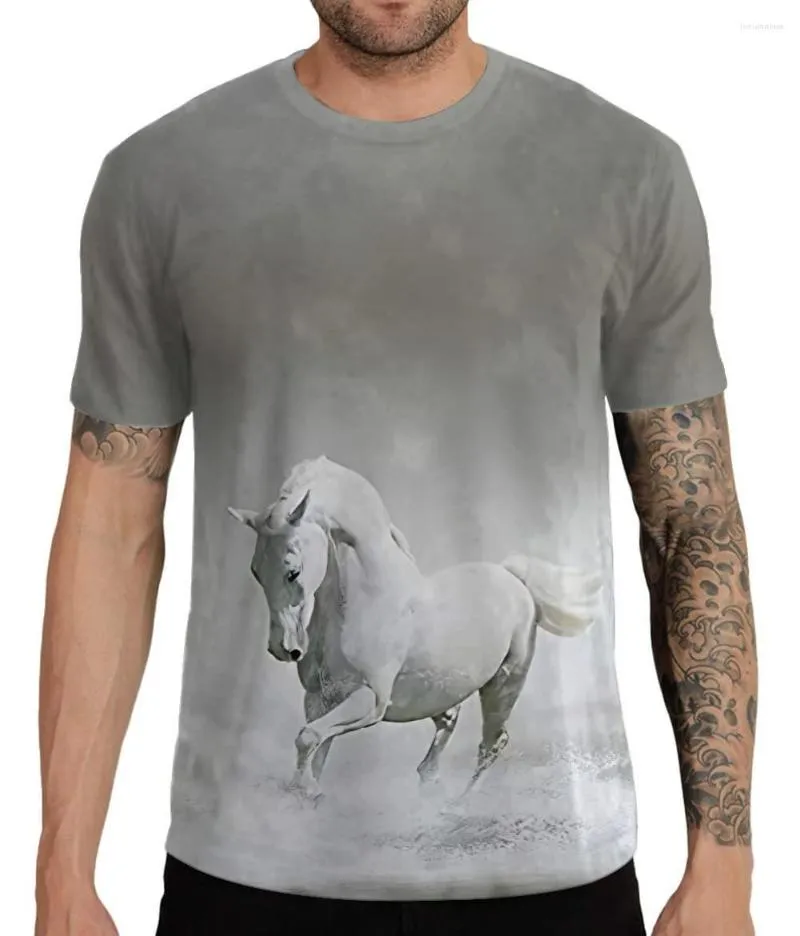 Hommes t-shirts été décontracté coloré cheval T-shirt mâle 3D imprimé hommes femmes mode Cool col rond hauts t-shirts sport