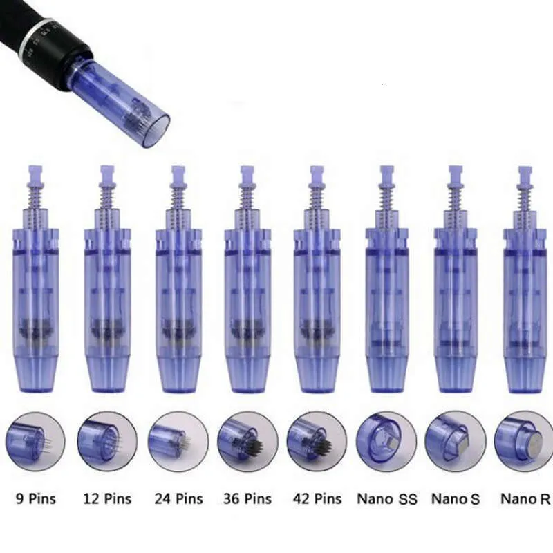 Agujas de tatuaje 1050PCS Electric Derma Pen Bayoneta 9 12 36 pin Nano cartucho para microagujas automáticas micro punta de aguja 230417