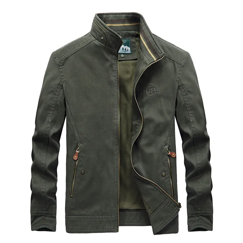 Vestes pour hommes Qualité Casual Veste Hommes JP Broderie Coton Printemps Automne Hommes Vestes Armée Vert Militaire Manteaux Homme Chaquetas Hombre M-6XL 230417