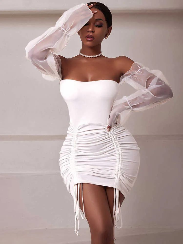 White sexy cheap club dress